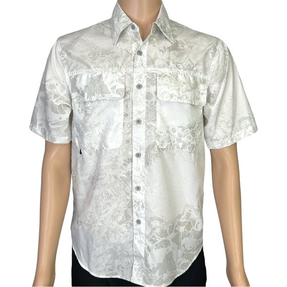 Realtree X‎ Ocean + Coast Mens S White Vented Fishing Button Up Shirt - Picture 1 of 12